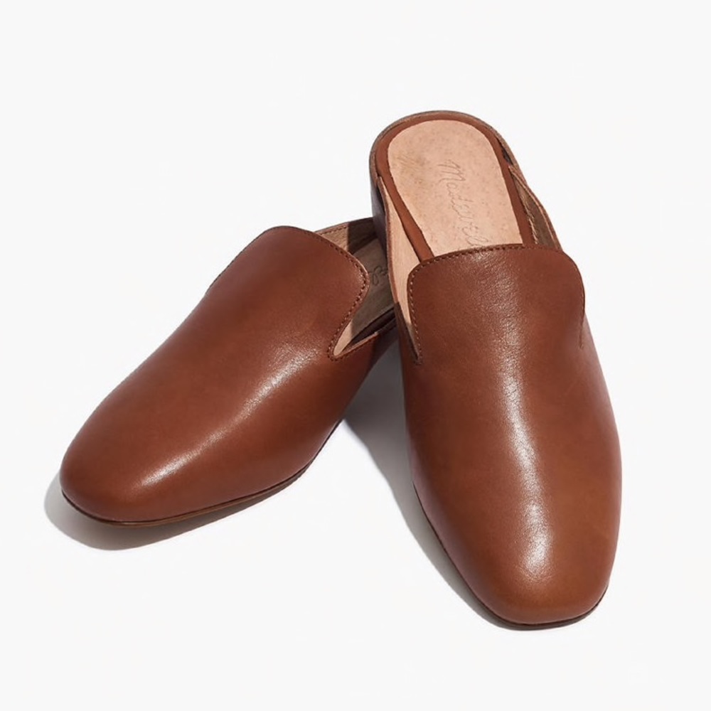 Madewell Willa Loafer Mules Brown Leather size 7.5